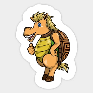 Horse as Turtle with Tank Sticker